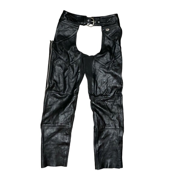 Harley-Davidson Pants - Harley Davidson WOMEN'S BLACK LEATHER RIDING CHAPS  medium